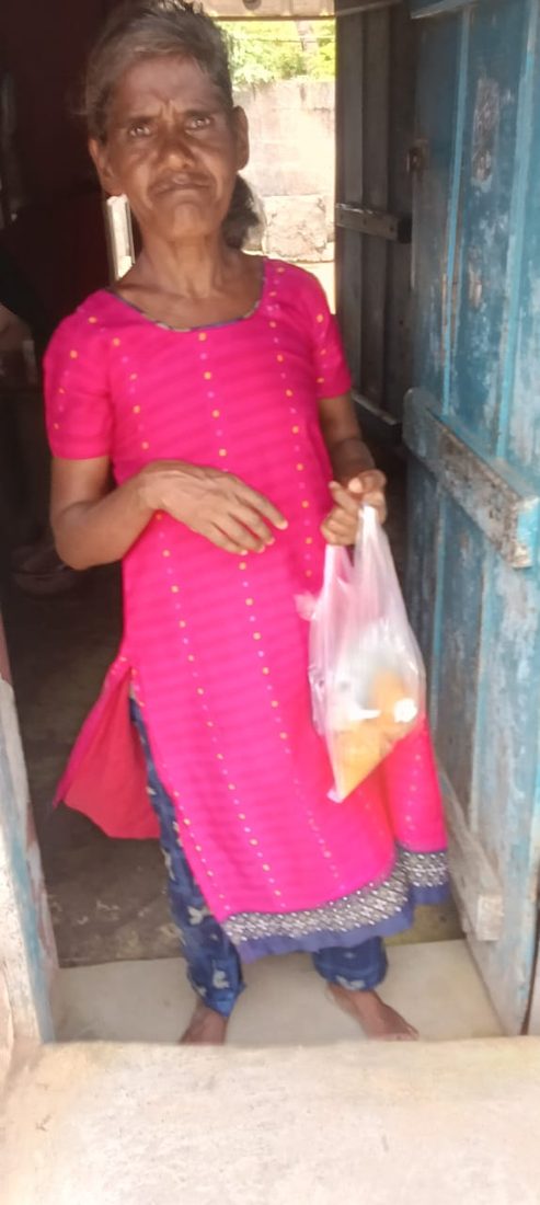 A food packet handed over at the door.